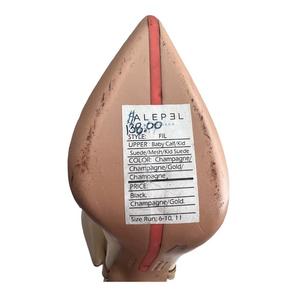 Alepel Mesh Detail Women’s Pump Size 6 Champagne/Gold Stilleto - Picture 6 of 8